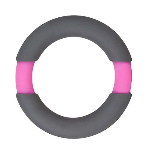 Эрекционное кольцо Neon Stimu Ring 37mm Grey/Pink, цвет: серый