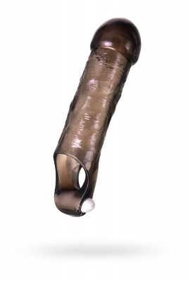 Закрытая насадка Toyfa XLover с подхватом, цвет: дымчатый - 15,5 см