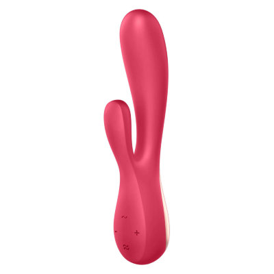 Вибратор-кролик Satisfyer Mono Flex с управлением через приложение - 20,4 см, цвет: красный