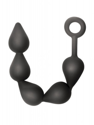 Анальная цепочка Black Edition Anal Super Beads, цвет: черный - 40 см