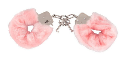 Меховые наручники Love Cuffs Hand Schellen Pink, цвет: розовый