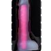 Прозрачно-розовый фаллоимитатор, светящийся в темноте, Clark Glow - 22 см.