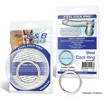 Стальное эрекционное кольцо Steel Cock Ring - 4.5 см