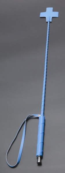 Стек с наконечником-крестом из искусственной кожи, цвет: голубой - 70 см