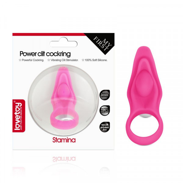 Виброкольцо для пениса Power Stamina, цвет: розовый