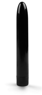 Гладкий вибратор - 15,5 см, цвет: черный