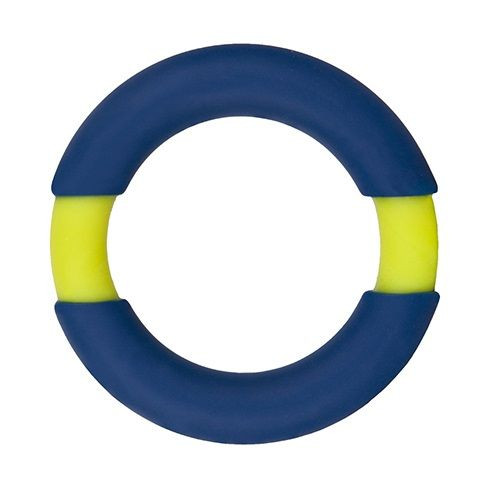 Эрекционное кольцо Neon Stimu Ring 42mm Blue/Yellow, цвет: синий
