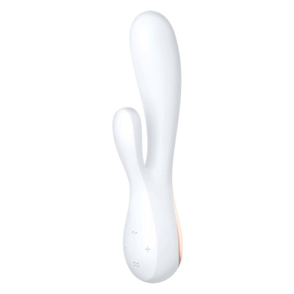 Вибратор-кролик Satisfyer Mono Flex с управлением через приложение - 20,4 см, цвет: белый