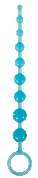 Анальная цепочка-елочка Pleasure Beads - 30 см, цвет: голубой