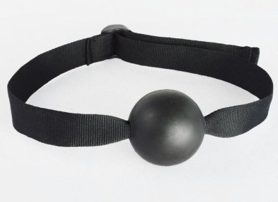 Кляп-шар на ремешках с пряжками, цвет: черный