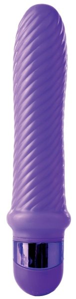 Ребристый вибромассажер Grape Swirl Vibe - 15,8 см, цвет: фиолетовый