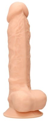 Фаллоимитатор Silicone Dildo With Balls - 22,8 см, цвет: телесный