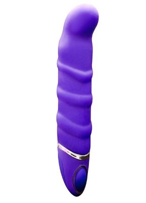 Перезаряжаемый вибратор с ребрышками PROVIBE - 14 см, цвет: фиолетовый