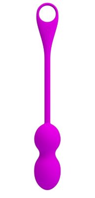 Вагинальные шарики Elvira с управлением через смартфон, цвет: лиловый