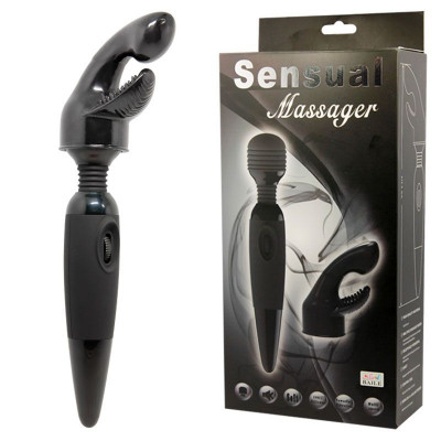 Вибромассажер для тела Baile Sensual Massager со сменной насадкой на головку - 25 см