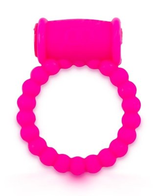 Малоэластичное эрекционное кольцо с вибрацией, цвет: розовый