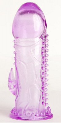 Гелевая насадка с шипами, цвет: фиолетовый - 13 см