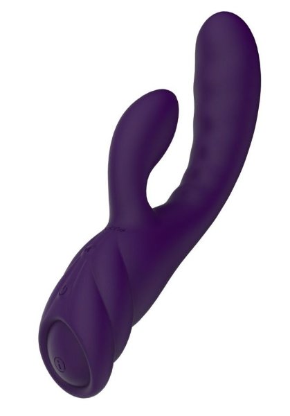 Вибратор с клиторальным стимулятором Nalone PureX2 - 20,7 см, цвет: фиолетовый