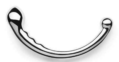 Фаллоимитатор в форме дуги Hoop - 19,7 см, цвет: серебристый