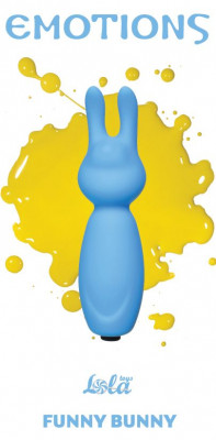 Мини-вибратор Lola toys Emotions Funny Bunny, цвет: голубой