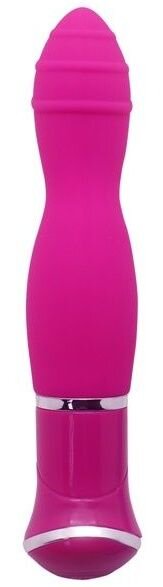 Вибратор ECSTASY Rippled Vibe - 19,5 см, цвет: розовый