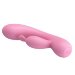 Вибратор Hugo с клиторальным отростком - 16,5 см, цвет: нежно-розовый