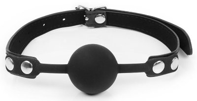 Кляп-шарик с регулируемым ремешком, цвет: черный