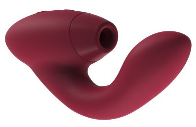 Бесконтактный клиторальный стимулятор Womanizer DUO с вагинальным отростком, цвет: бордовый