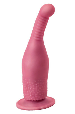 Анальный стимулятор на присоске, цвет: розовый - 14,5 см