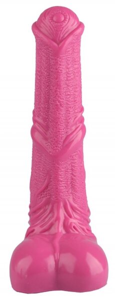 Фаллоимитатор-реалистик с мошонкой - 25 см, цвет: розовый