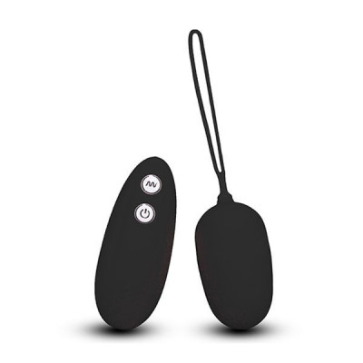 Виброяйцо UltraSeven Remote Control Egg с пультом дистанционного управления, цвет: черный