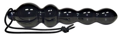Анальная елочка My Black Jacks с петелькой, цвет: черный - 18 см