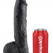 Фаллоимитатор-гигант Pipedream 10 Cock with Balls, цвет: черный - 25,4 см