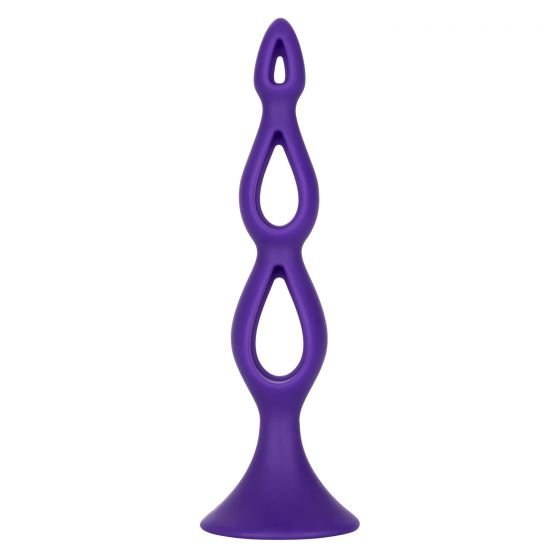 Анальная елочка Silicone Triple Probe - 14,5 см, цвет: фиолетовый