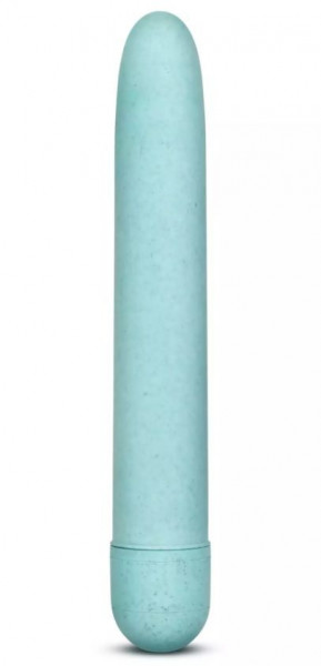 Биоразлагаемый вибратор Eco, цвет: голубой - 17,8 см