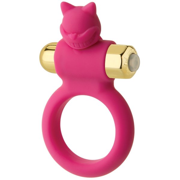 Эрекционное кольцо с вибростимулятором The Kinky Kat, цвет: розовый