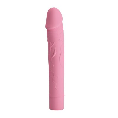 Вибратор Vic с выделенными венками - 15,5 см, цвет: нежно-розовый