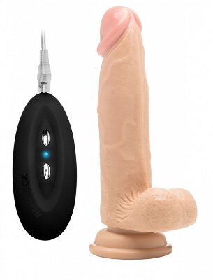 Вибратор-реалистик Vibrating Realistic Cock 8 With Scrotum - 20 см, цвет: телесный
