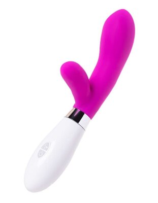 Силиконовый вибратор с клиторальным стимулятором A-Toys Mady - 20,4 см, цвет: розовый
