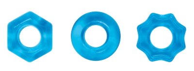 Набор из 3 эрекционных колец Chubbies, цвет: голубой