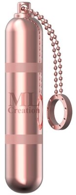 Мини-вибратор на цепочке Glittering Bullet - 9 см, цвет: розовый