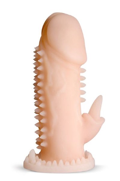 Насадка на пенис PERFORMANCE DUAL SLEEVE - 12 см, цвет: телесный