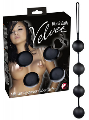Вагинальные шарики Black Balls Velvet, цвет: черный