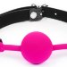 Кляп-шарик с черным регулируемым ремешком, цвет: розовый