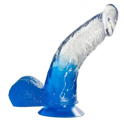 Фаллоимитатор Jelly Joy Fade Out Dong 6inch с прозрачной верхней частью, цвет: синий - 15,2 см