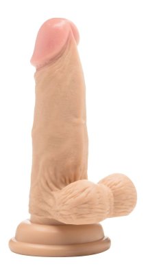 Фаллоимитатор Realistic Cock 6 With Scrotum - 15 см, цвет: телесный