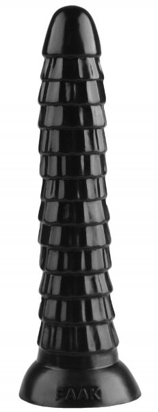 Рельефный фантазийный фаллоимитатор - 26,5 см, цвет: черный