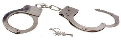 Металлические наручники с ключиками, цвет: серебристый