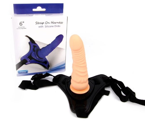 Поясной страпон Strap On Harness with Silicon Dildo - 14 см, цвет: телесный