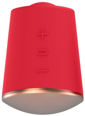 Клиторальный стимулятор Dazzling с вибрацией и ротацией - 6,7 см, цвет: красный